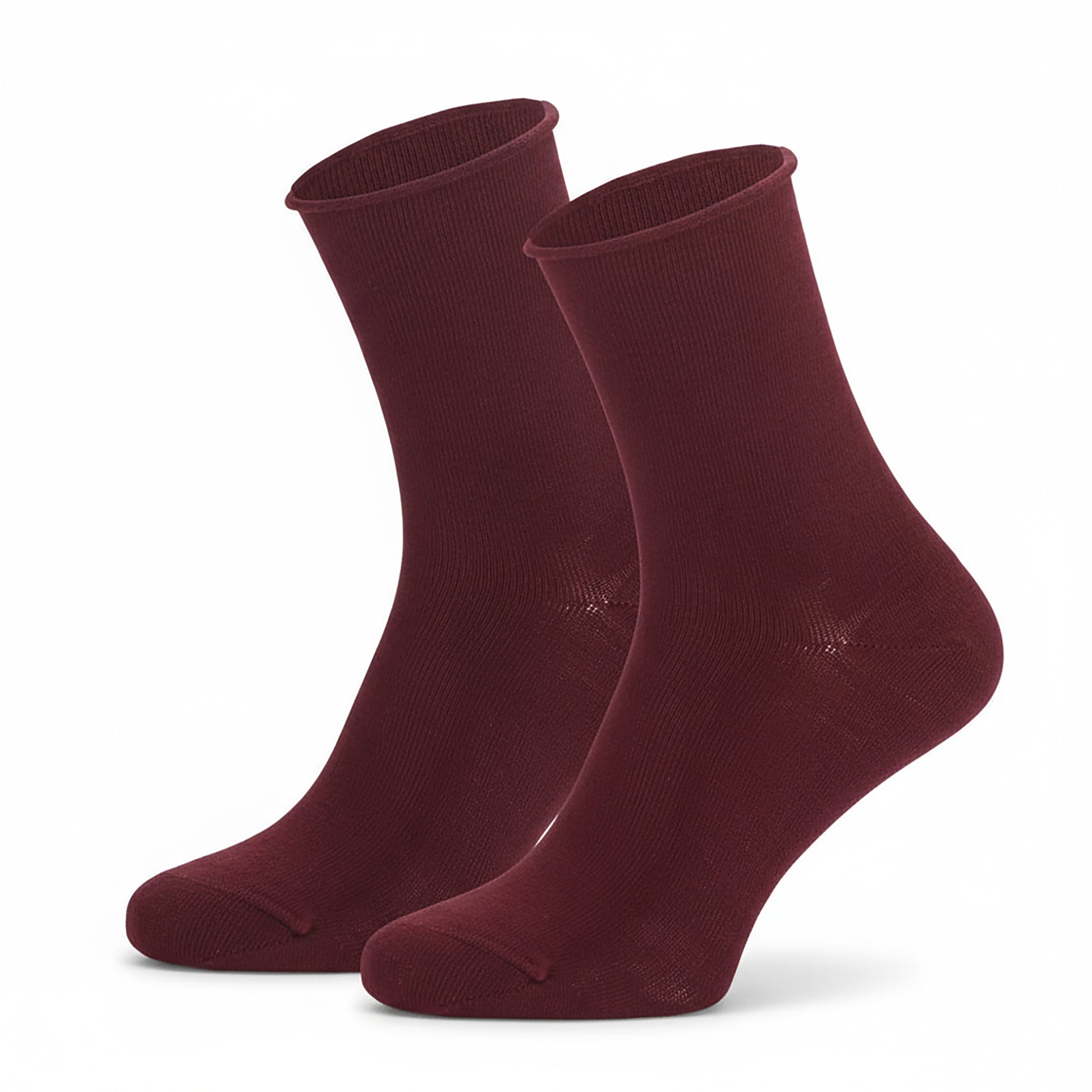 209 Roll Top Socks - Burgundy