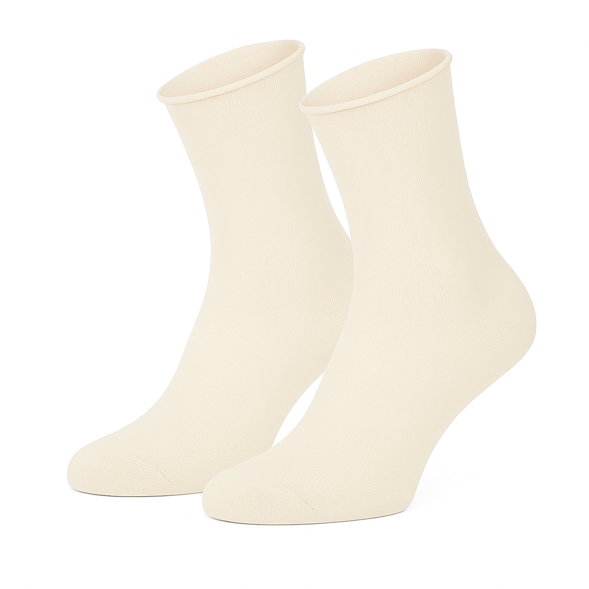 209 Roll Top Socks - Ecru