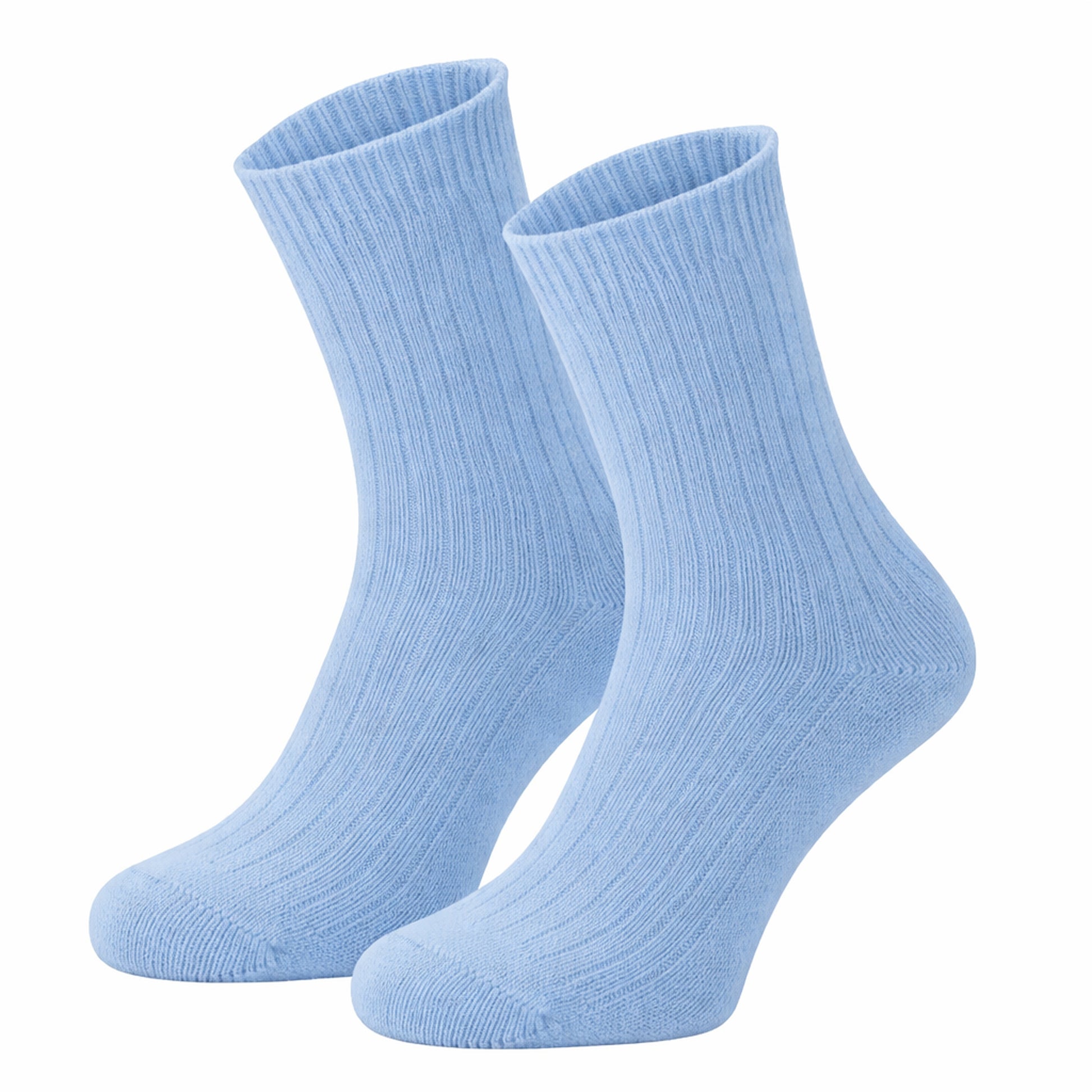 405 Ribbed Organic Wool Socks - Blue