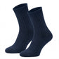 405 Ribbed Organic Wool Socks - Navy Blue