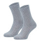 405 Ribbed Organic Wool Socks - Gray Melange