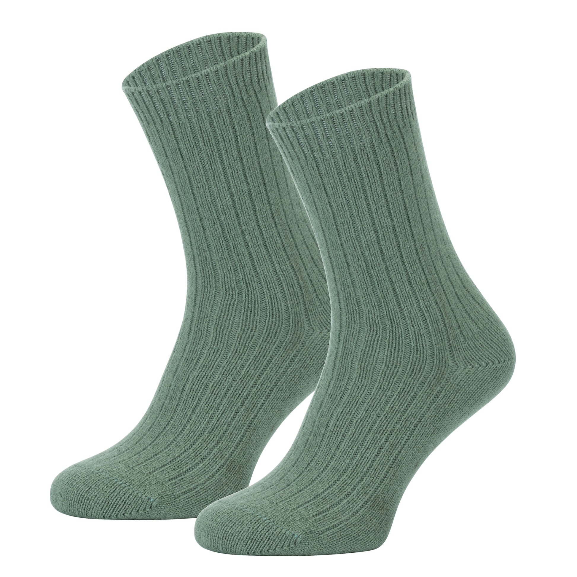 405 Ribbed Organic Wool Socks - Green