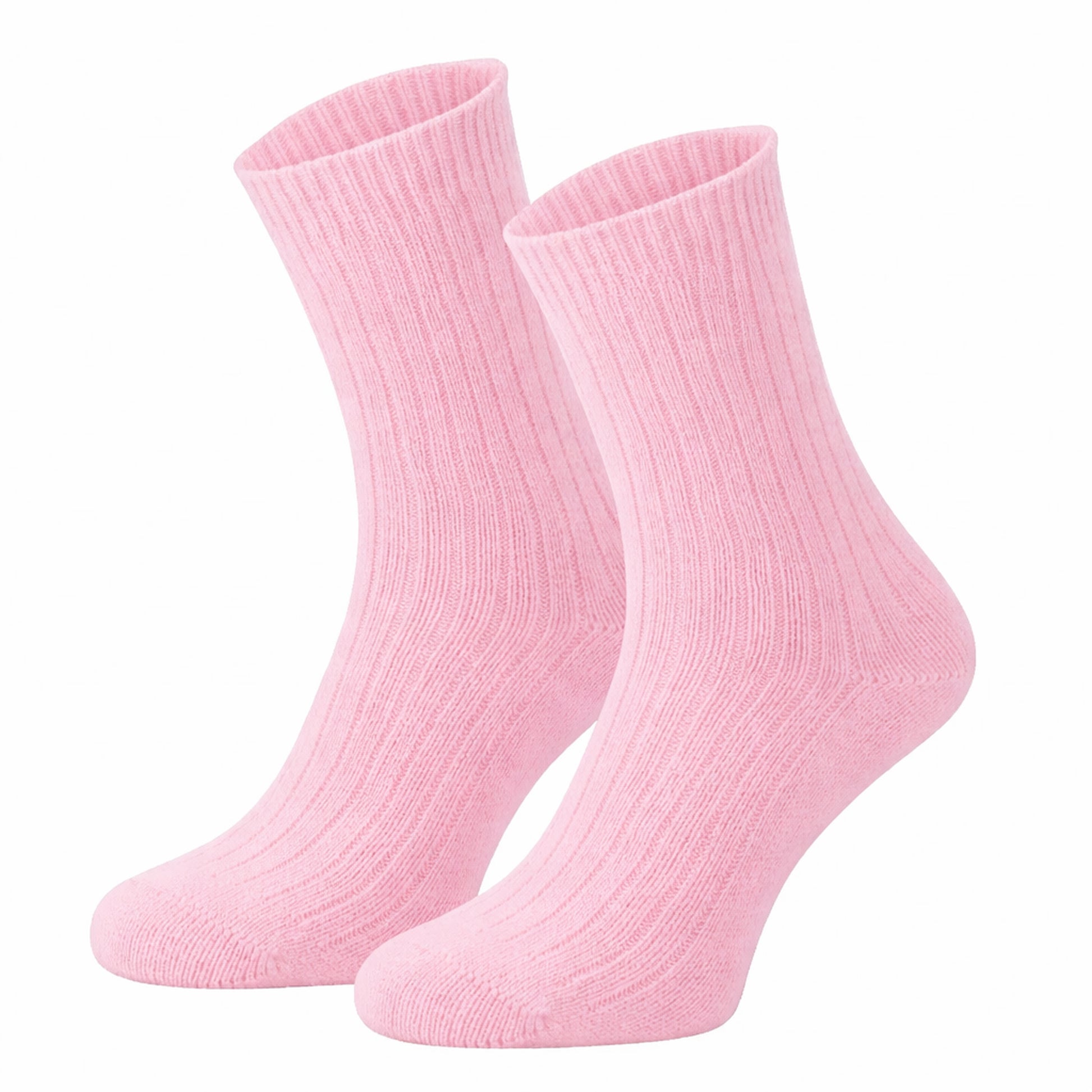 405 Ribbed Organic Wool Socks - Pink