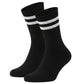 690  Premium Organic Cotton Sport Socks - Black / White Stripe