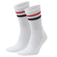690  Premium Organic Cotton Sport Socks - White Navy / Red Stripe