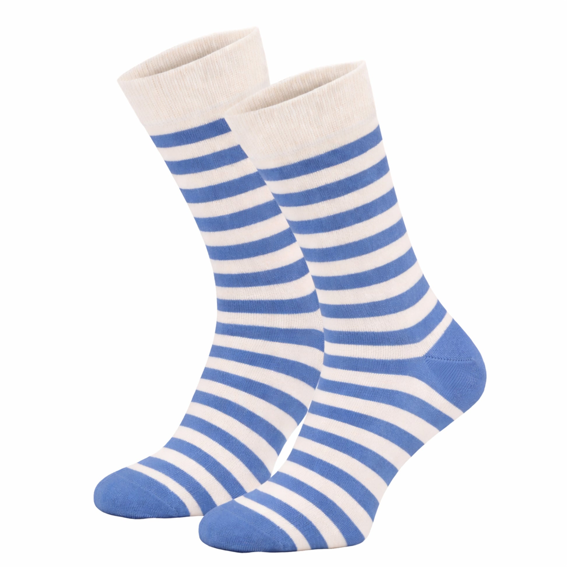 820 Wide Stripe Socks - Sax
