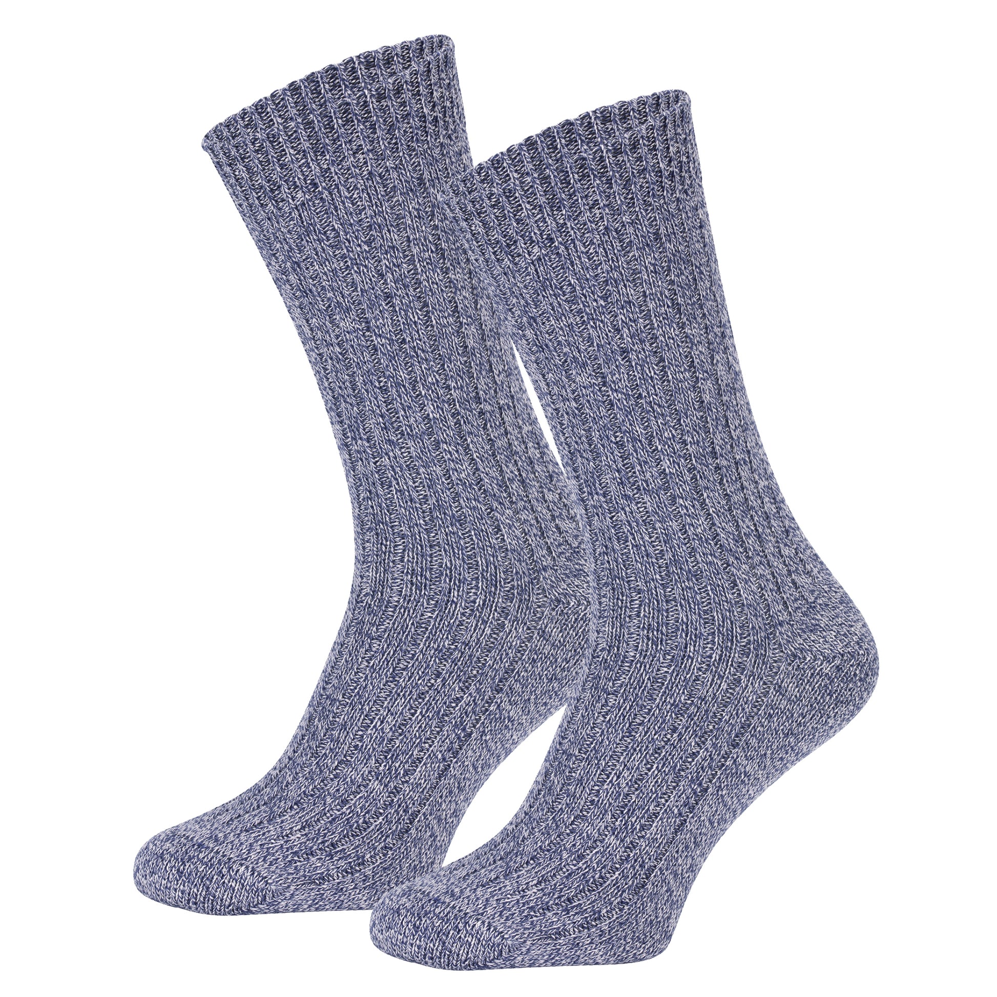 406  Baumwolle (Bio) mit Rillen Socken - Navy Blue