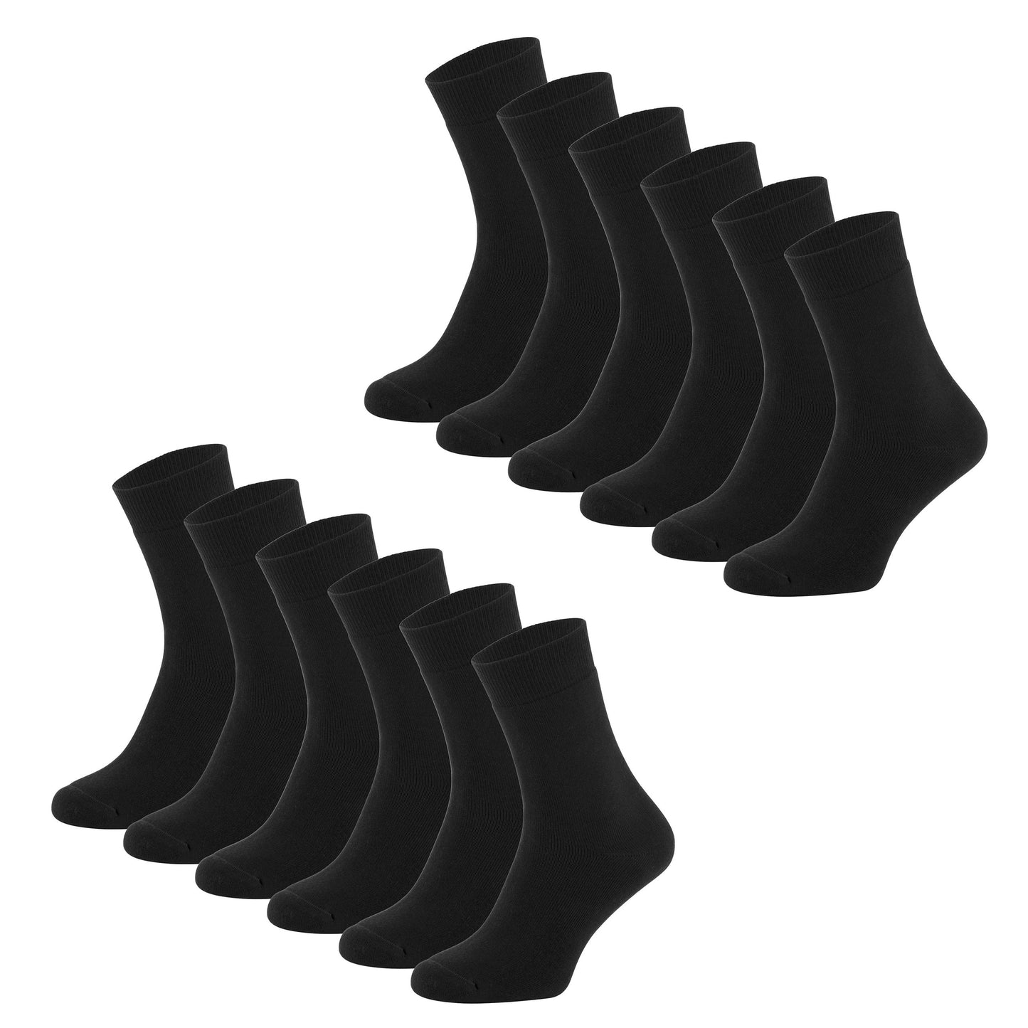 Socken Fuer Damen Herren 3 oder 12 Paar Bio-Baumwolle Frottee Socken – GOTS-zertifizierte Baumwollsocken, 90% Bio-Baumwolle, Unisex für Männer & Frauen – Bequeme, Strapazierfähige Alltagssocken