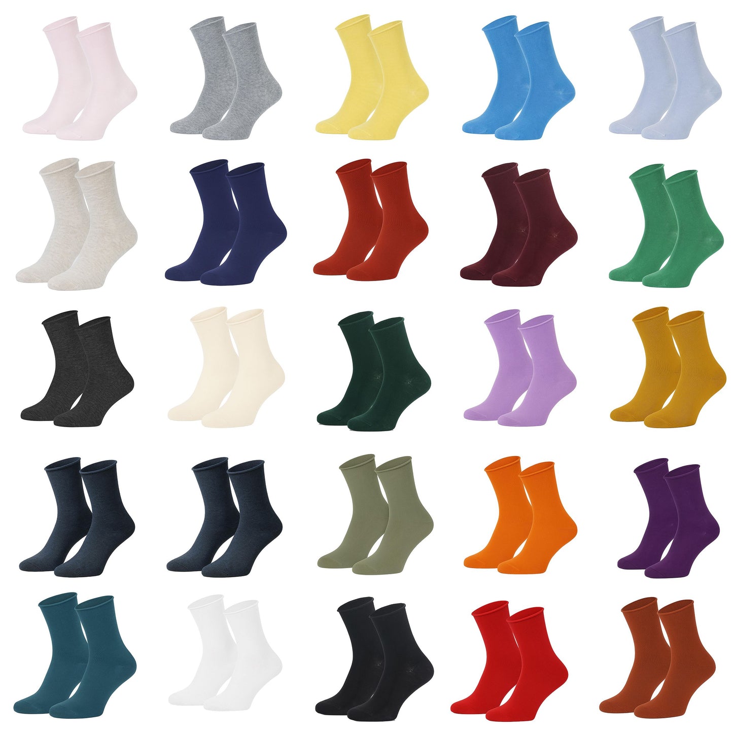 Socken Fuer Herren Damen 3 oder 12 Paar Diabetikersocken ohne Gummi – Rollrand Socken aus 98% Bio-Baumwolle, GOTS-zertifiziert – Bequeme, atmungsaktive Baumwollsocken für Damen & Herren