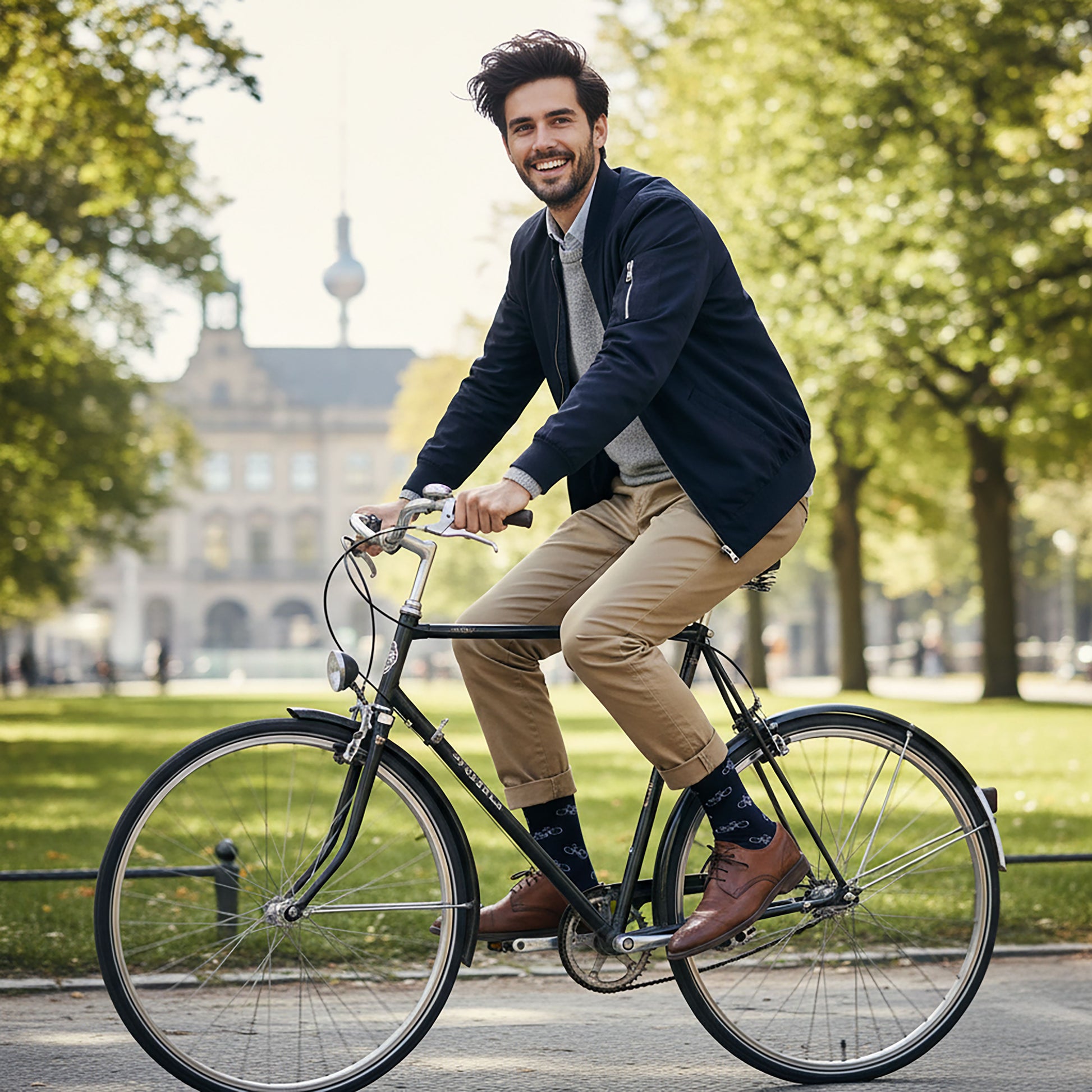 3 Paar Fahrradmuster Socken aus Bio-Baumwolle (90% GOTS-zertifiziert) Opi & Max